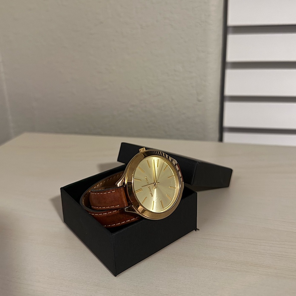 Michael Kors Leather Wrap Watch MK2256